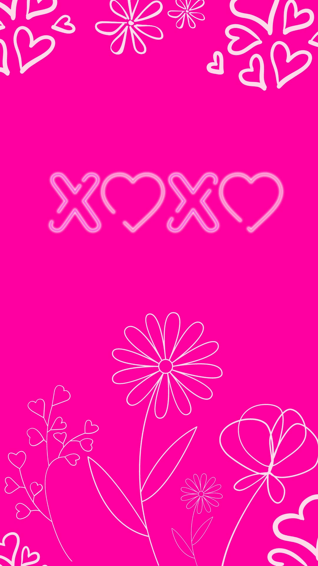Hot Pink Girly XoXo Wallpaper