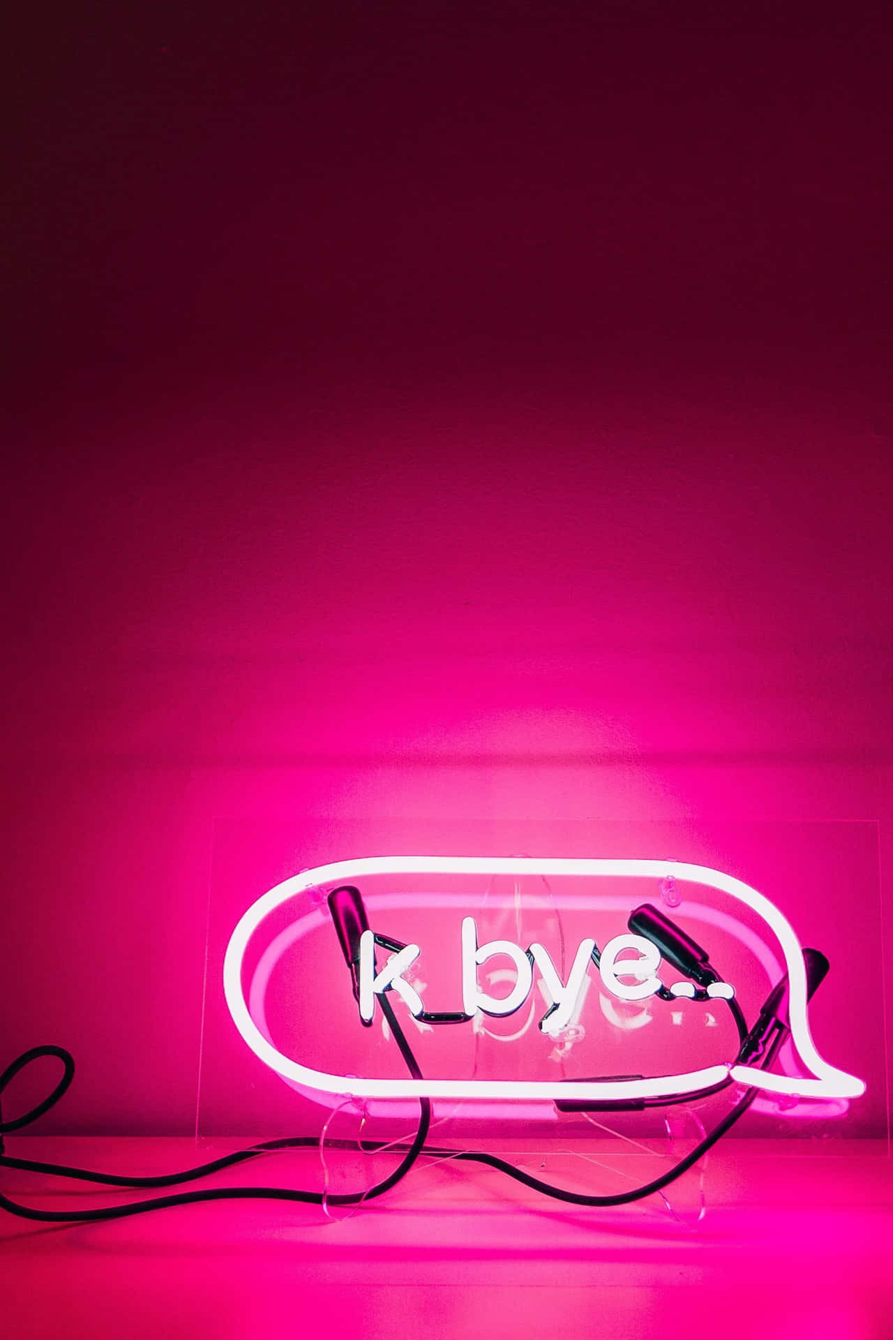 Hot Pink Neon Sign K Bye Wallpaper