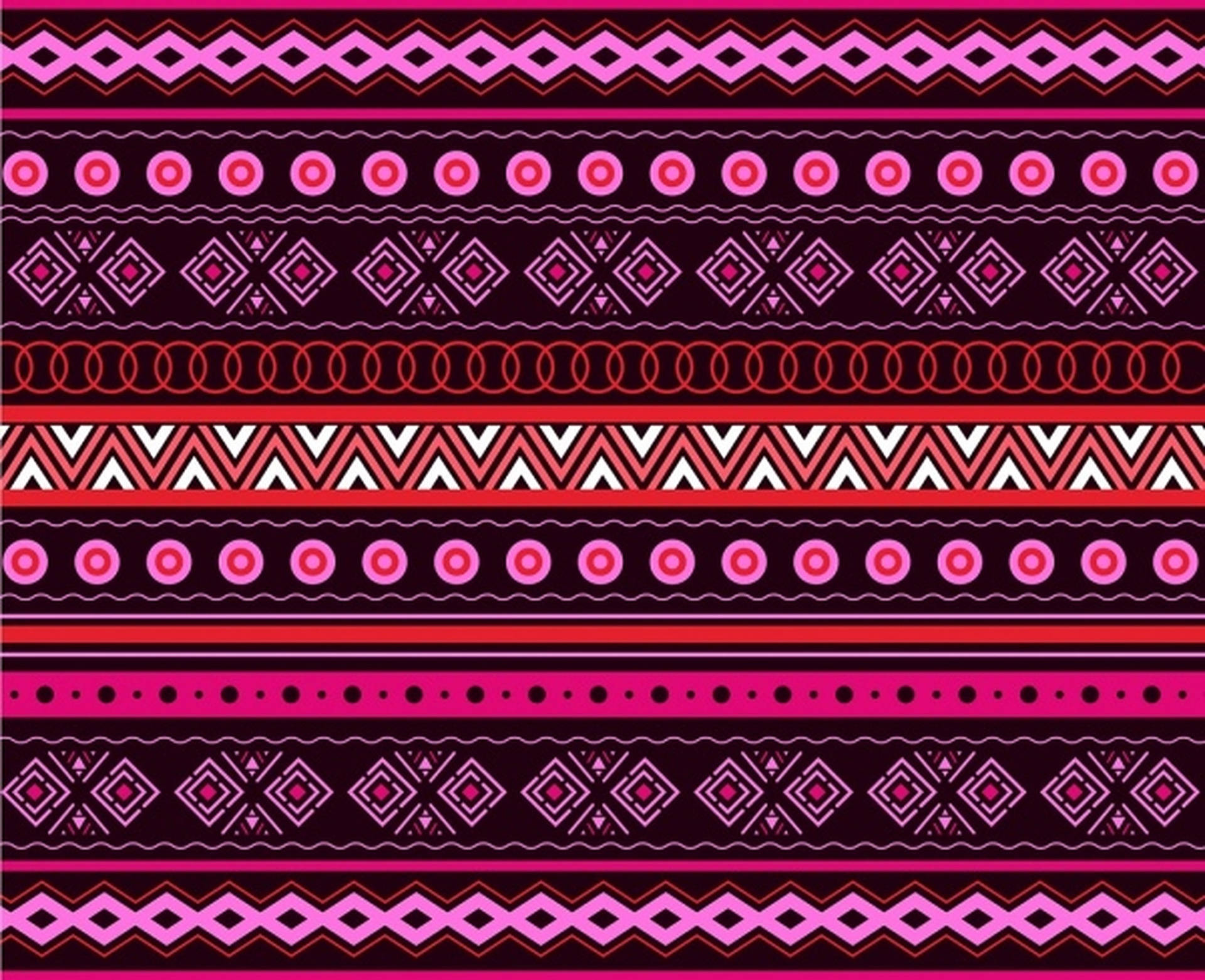 Vibrant Hot Pink Tribal Pattern Wallpaper