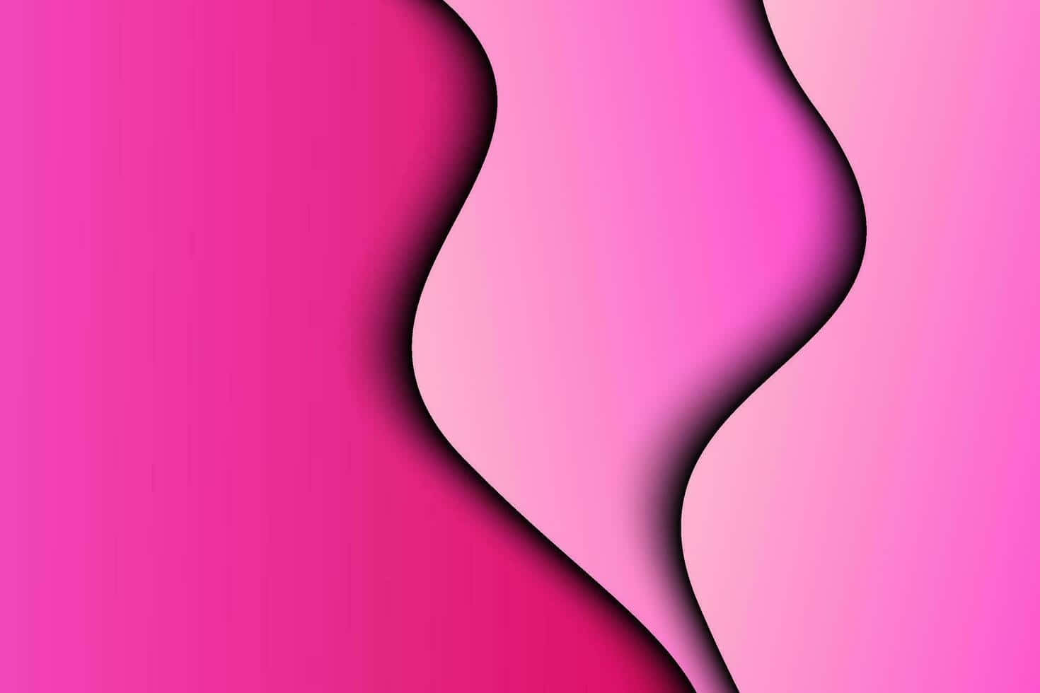 Hot Pink Wavy Abstract Design Wallpaper