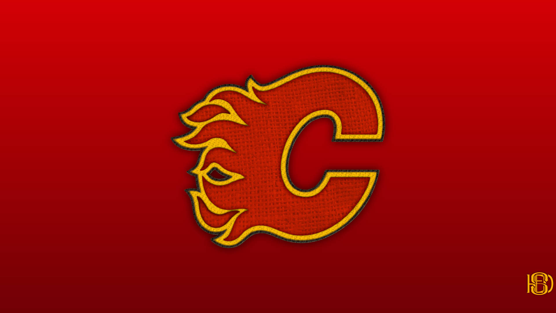 Logode Los Calgary Flames En Rojo Ardiente Fondo de pantalla
