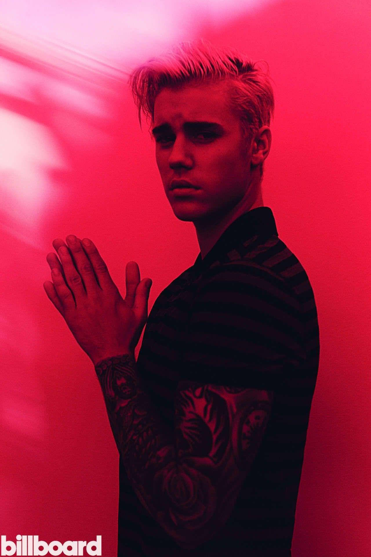 Hot Red Justin Bieber Background