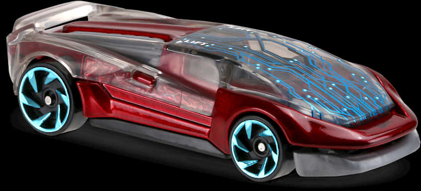 Hot Wheels Futuristic Redand Transparent Car PNG