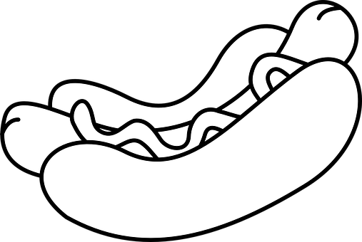 Hotdog Clipart Blackand White PNG