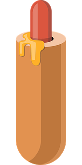 Hotdog Mustard Dripping Cartoon PNG