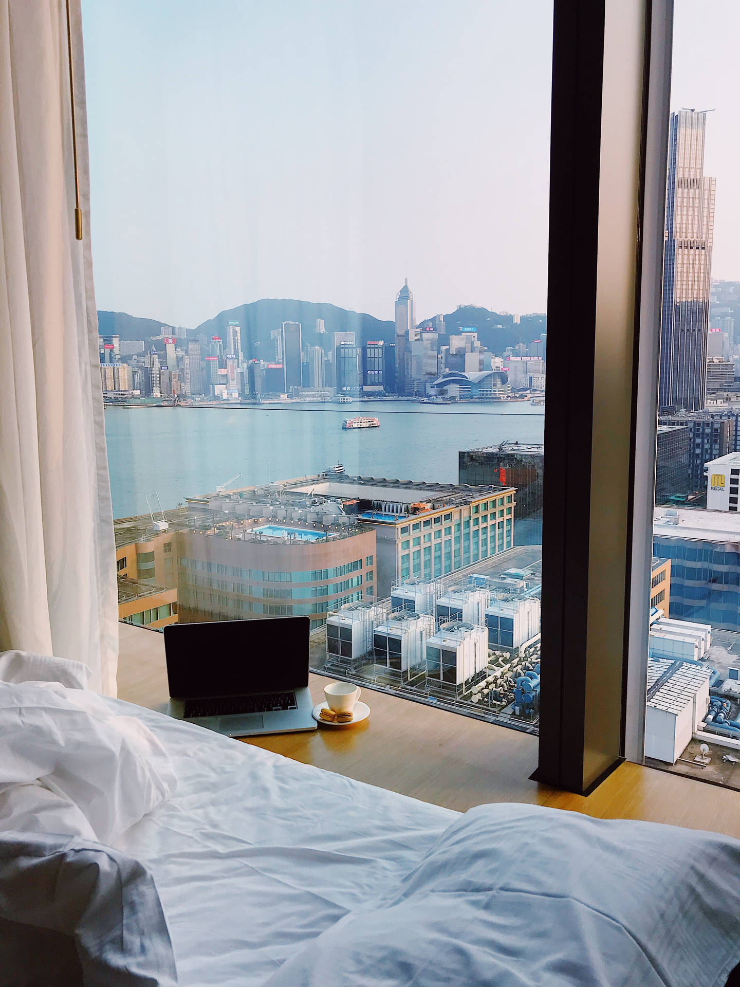 Hotel Bedroom With A View Wallpaper