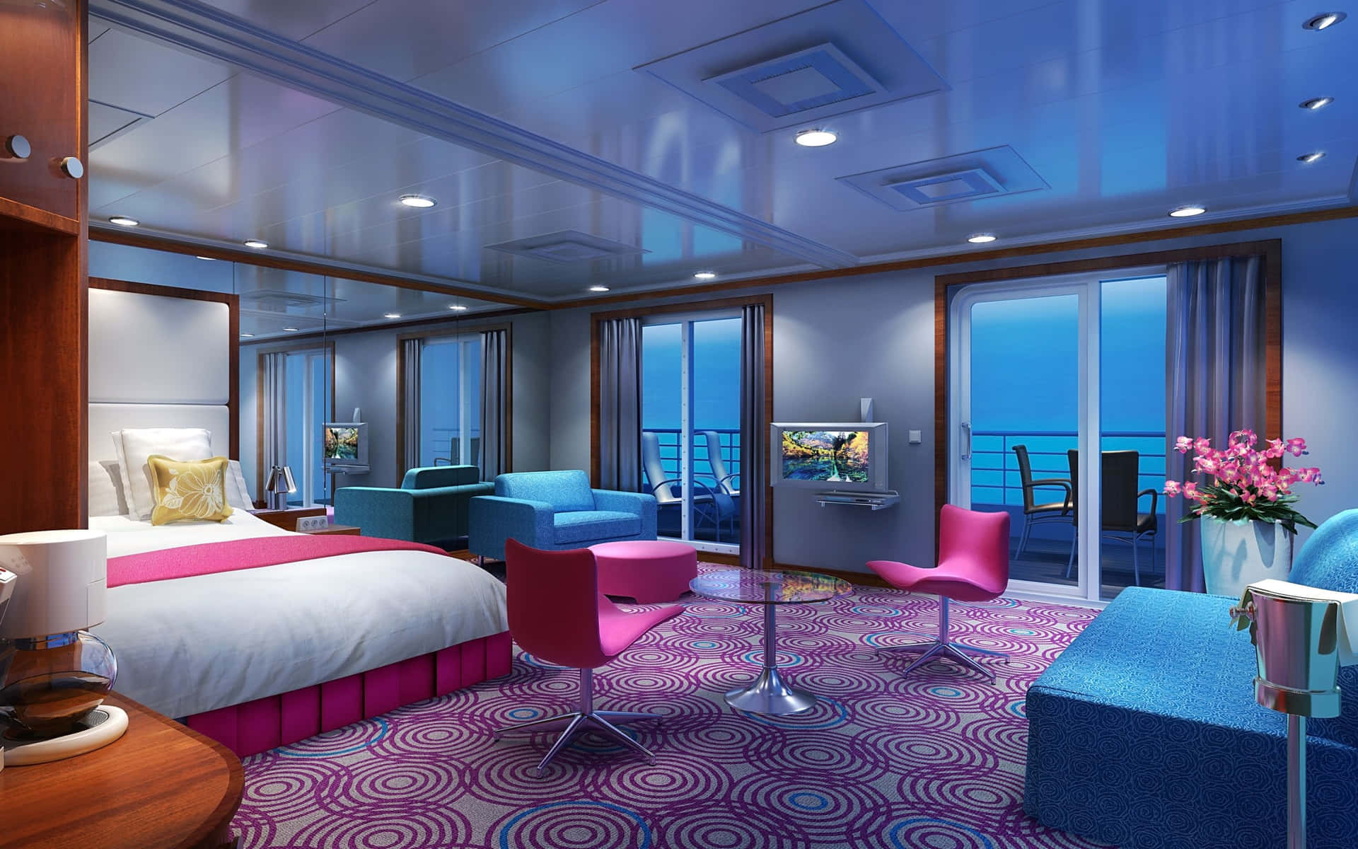 Elegant Hotel Room with City View
