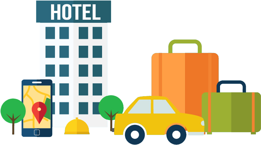 Hotel Stay Travel Concept Illustration PNG