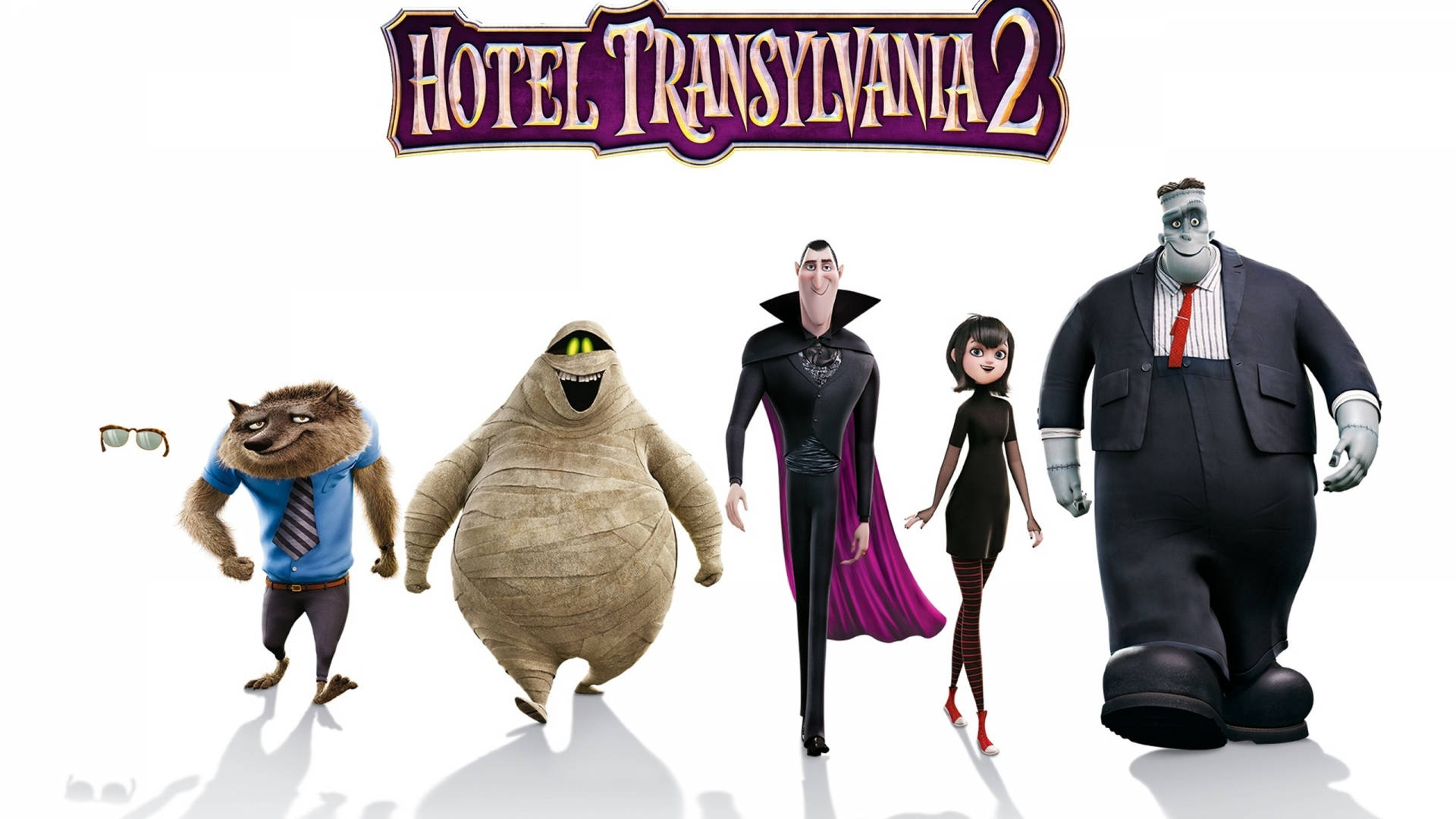 Pôsterde Personagens Do Hotel Transilvânia 2. Papel de Parede