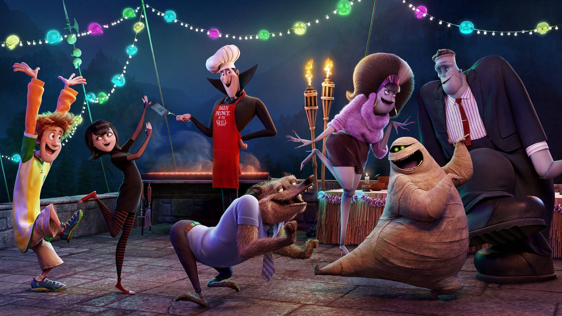 Hotel Transylvania Charcaters Partying Wallpaper