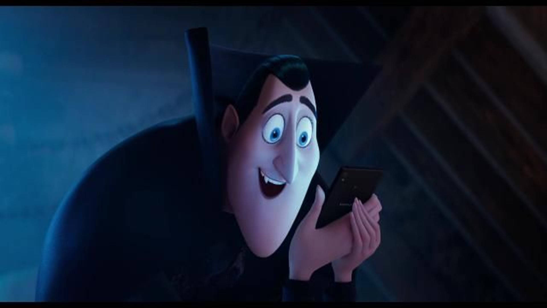 Hoteltransylvania Il Conte Dracula Utilizza Il Telefono Sfondo