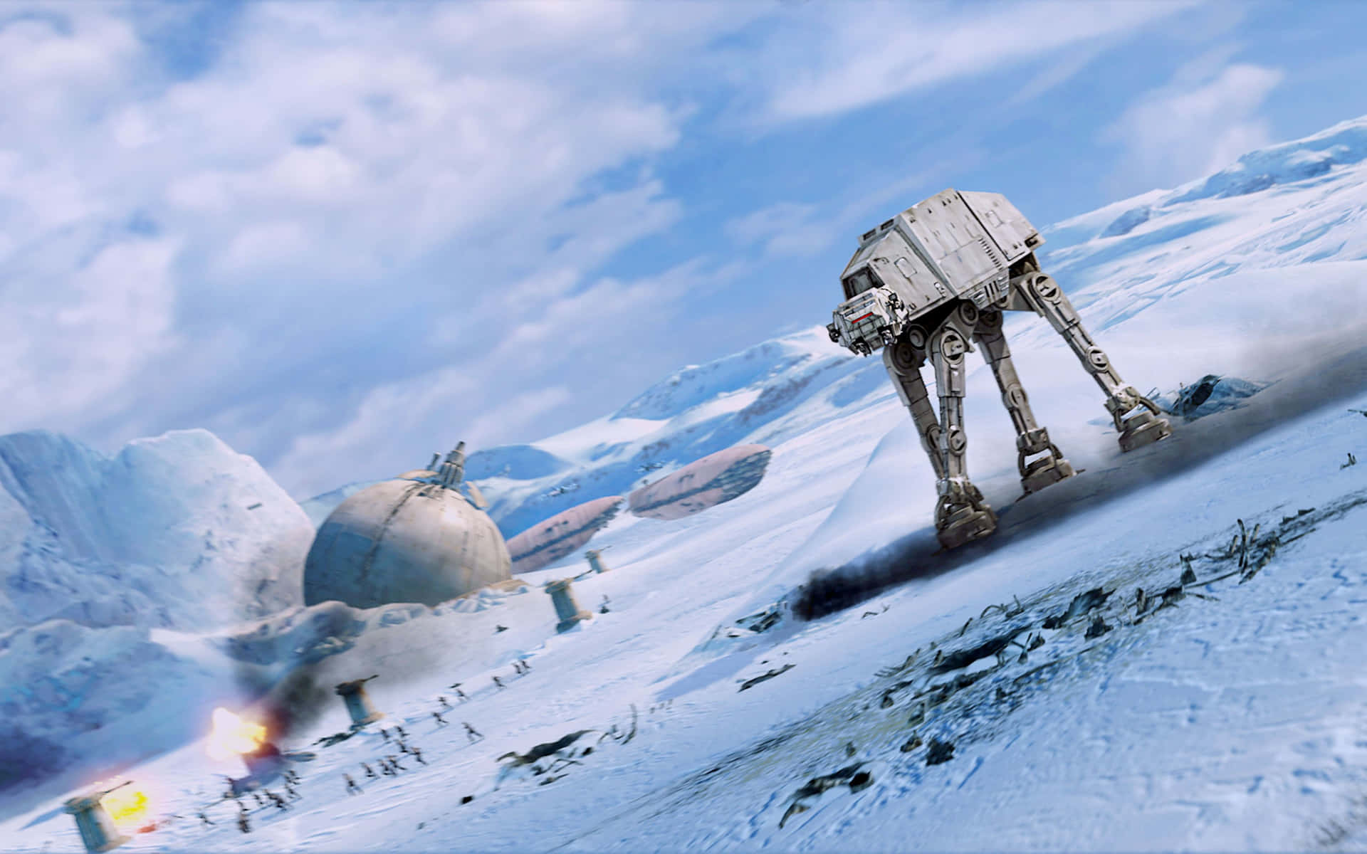 Majestic Hoth Landscape - A Panoramic View of the Frozen Winter Wonderland Wallpaper