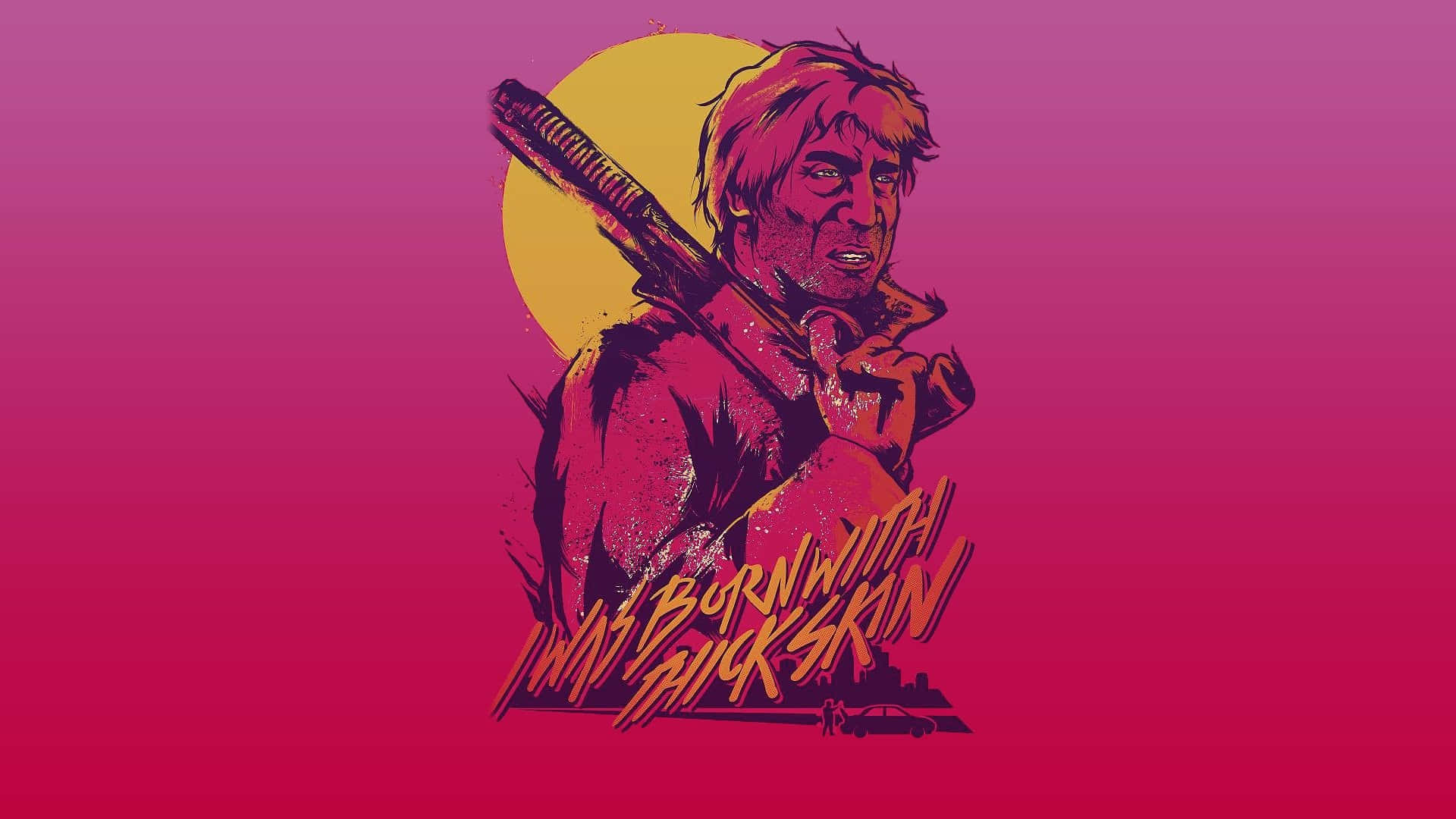 Intense action-packed Hotline Miami background