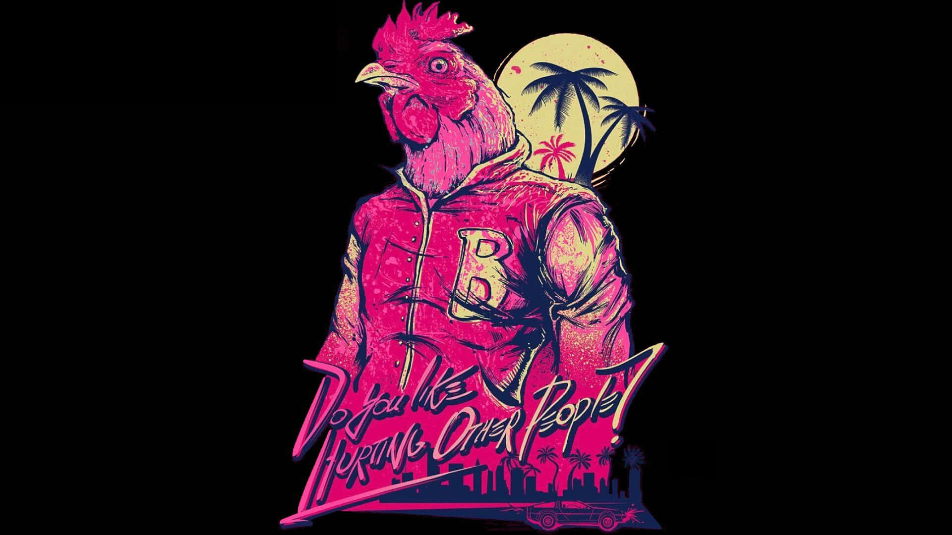 Action-packed Hotline Miami videogame backdrop