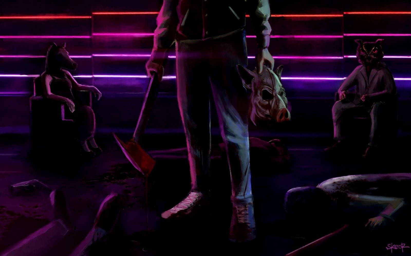 Neon Lines from Hotline Miami Wallpaper