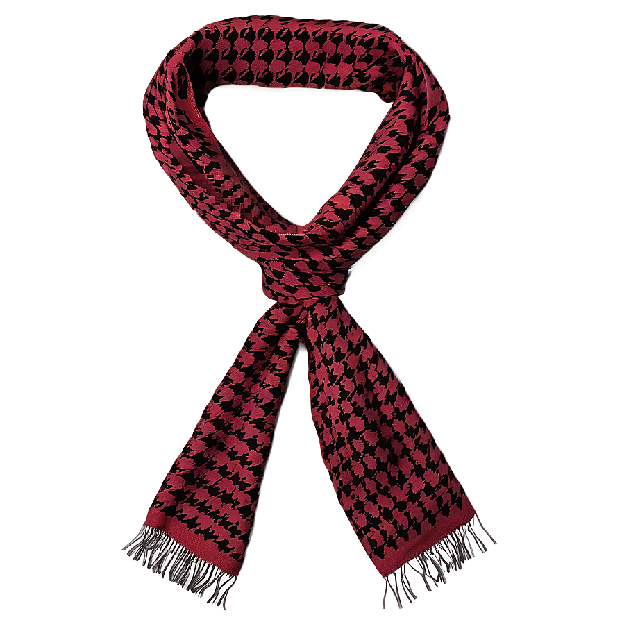 Houndstooth Red Scarf Png Bgg PNG