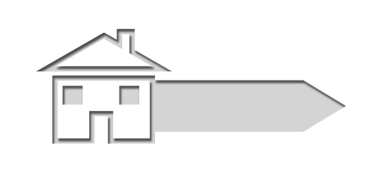 House Arrow Direction Sign PNG