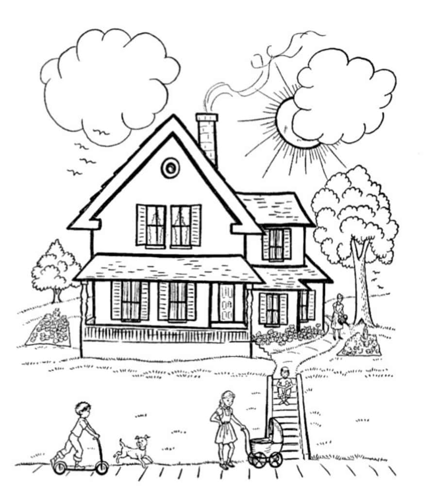 How to Draw a House for Kids | House Coloring Pages for Kids / How to Draw  for KIDS #ArtSchool #DrawingF… | Drawing for kids, Coloring pages for kids,  Preschool art