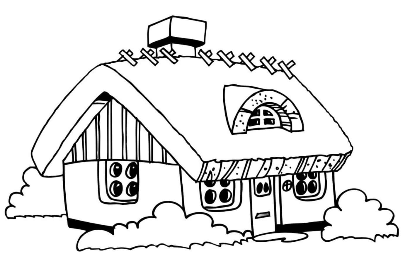 Hut for children drawing book picture 13345186 Vector Art at Vecteezy
