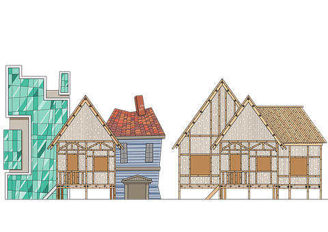 House Construction Stages Illustration PNG