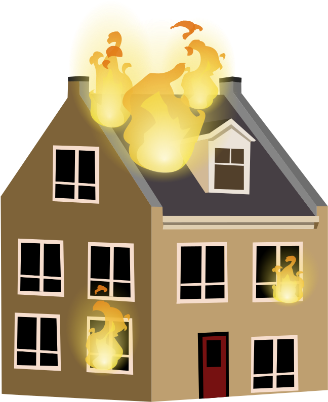 House Fire Illustration PNG