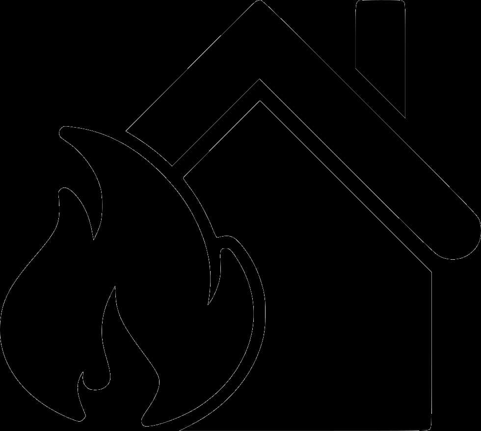 House Fire Outline Graphic PNG