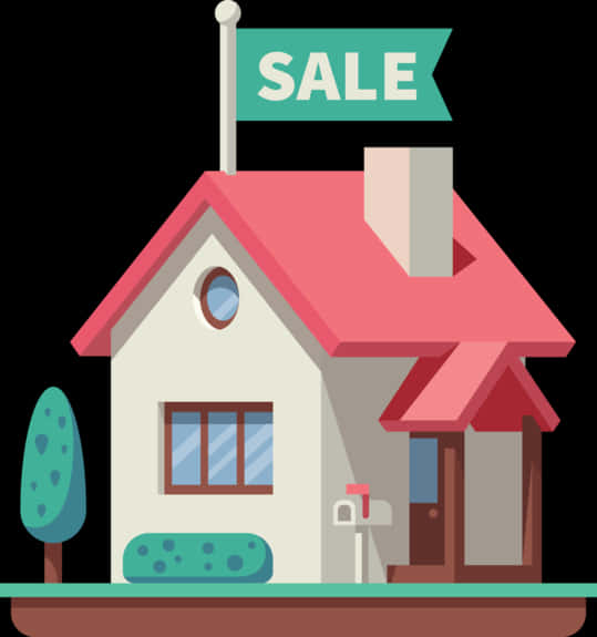 House For Sale Illustration PNG