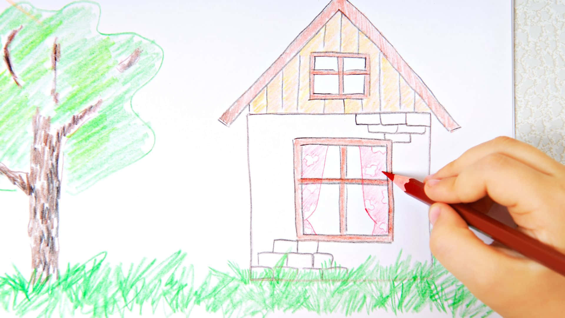 House Illustration By A Child Wallpaper