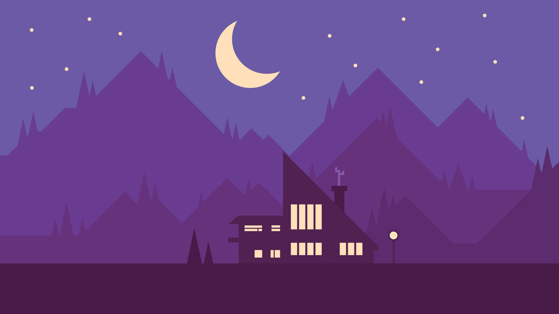 House In Mountains Vector Art
