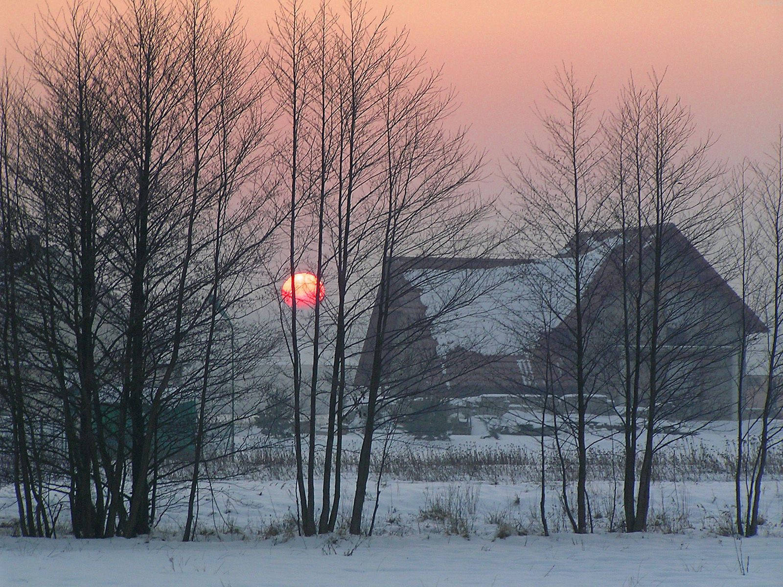 House In Winter Dawn