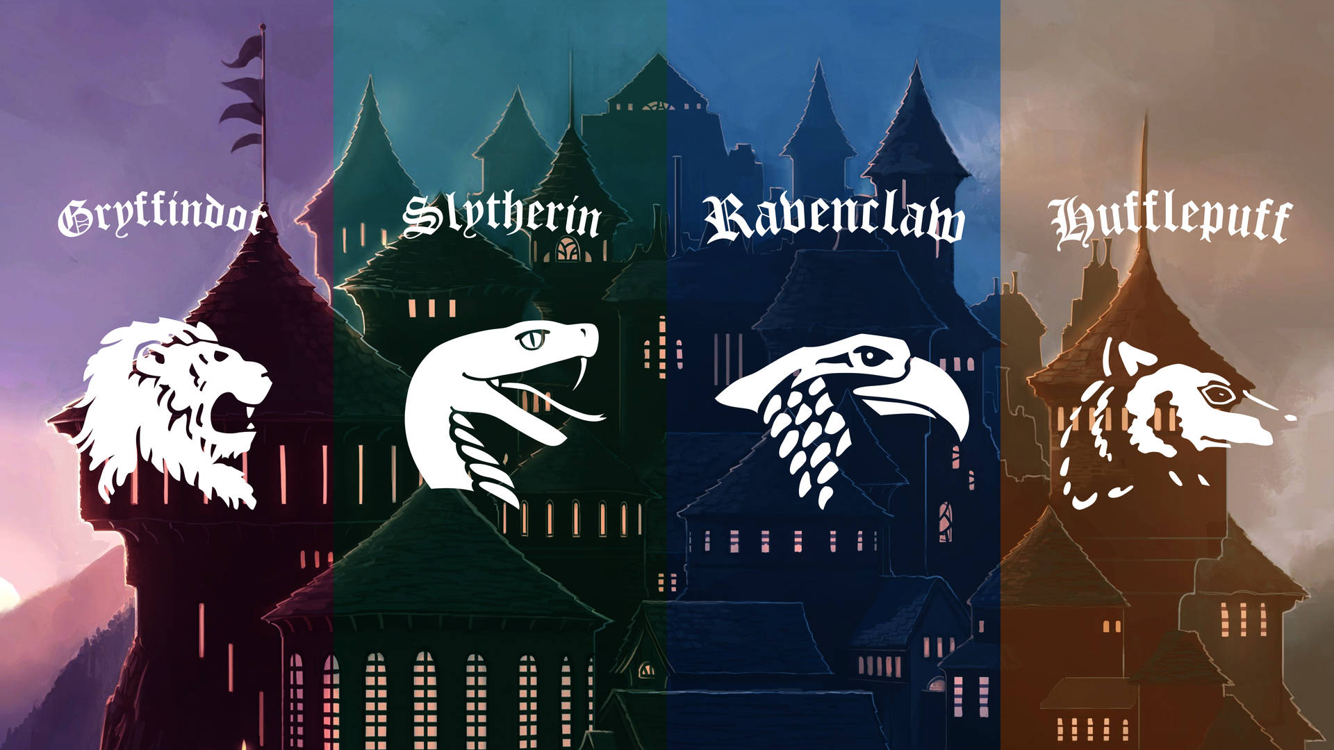 House Logos Hogwarts Aesthetic Wallpaper