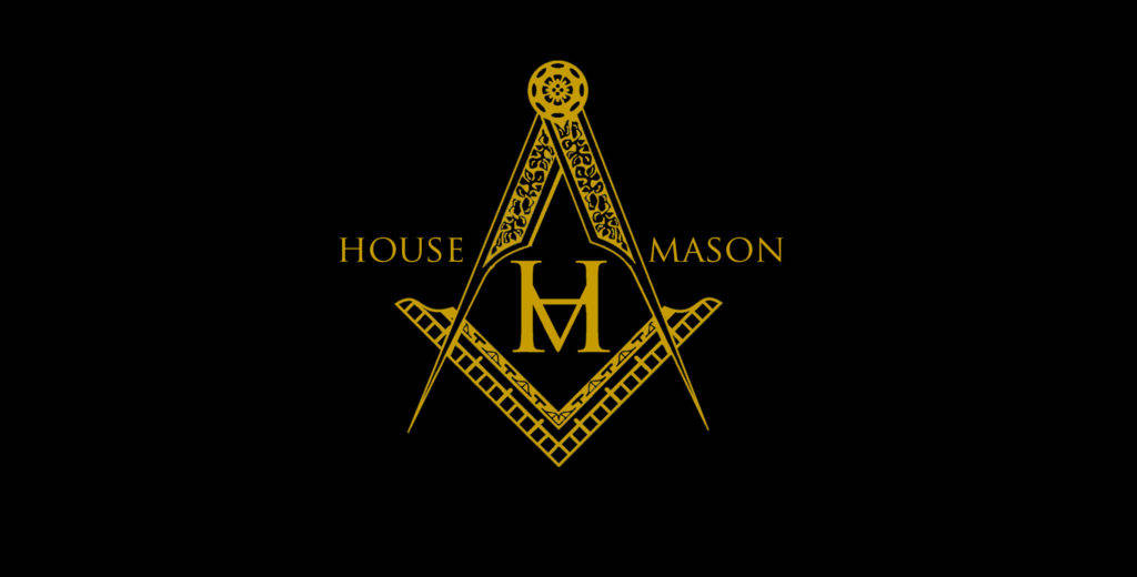 Husmason Gyllene Masonisk Logotyp. Wallpaper