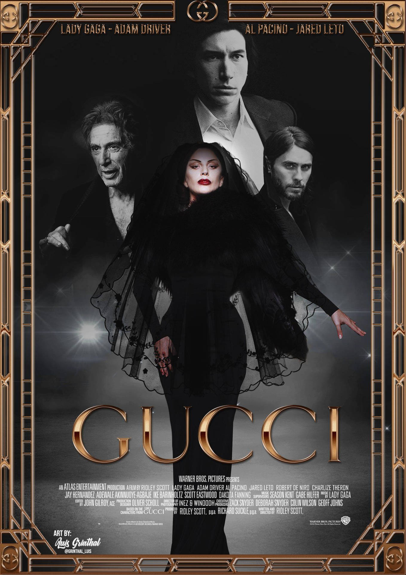 Husav Gucci Guldramad Poster Wallpaper