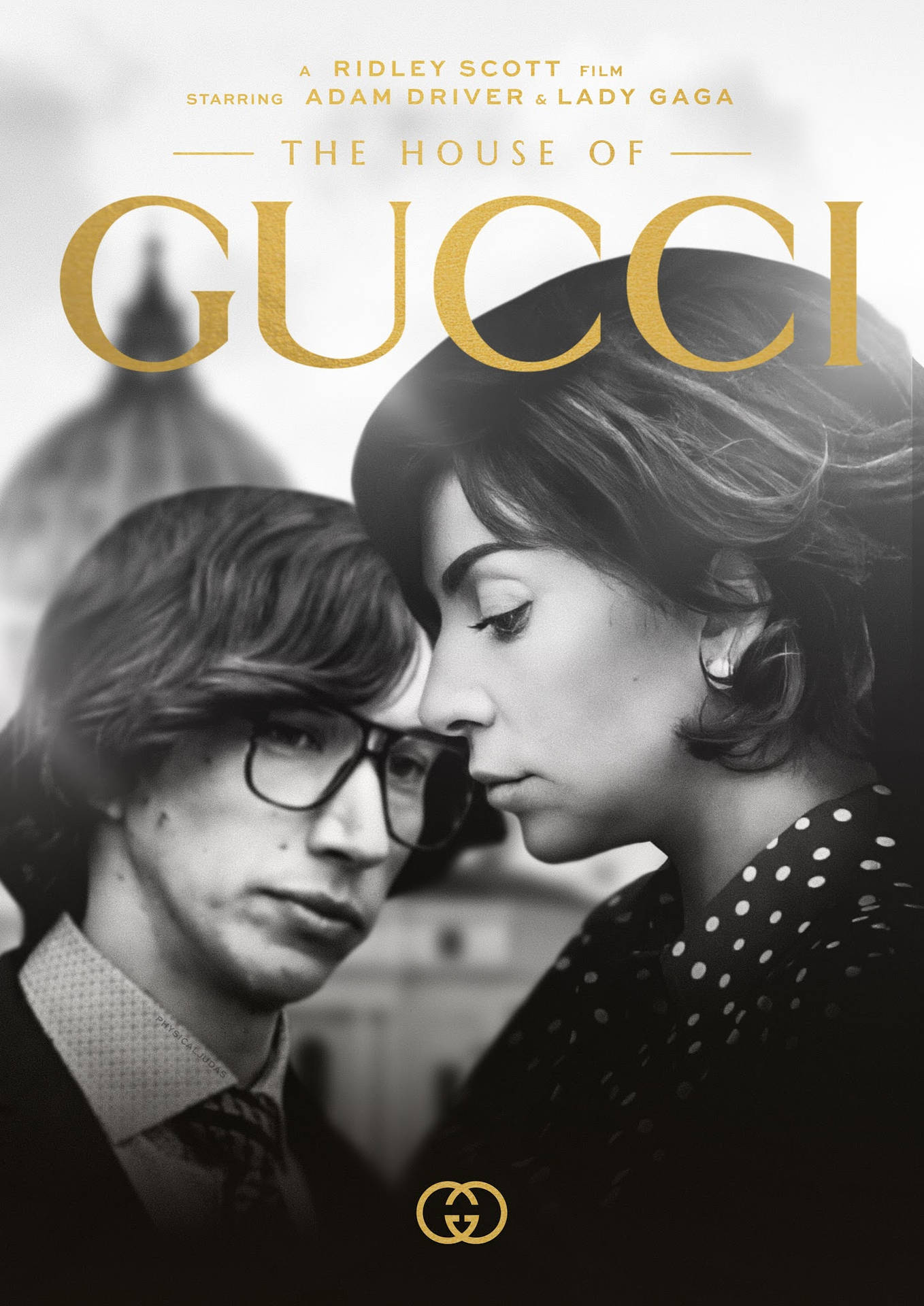 House Of Gucci Greyscale Poster Wallpaper