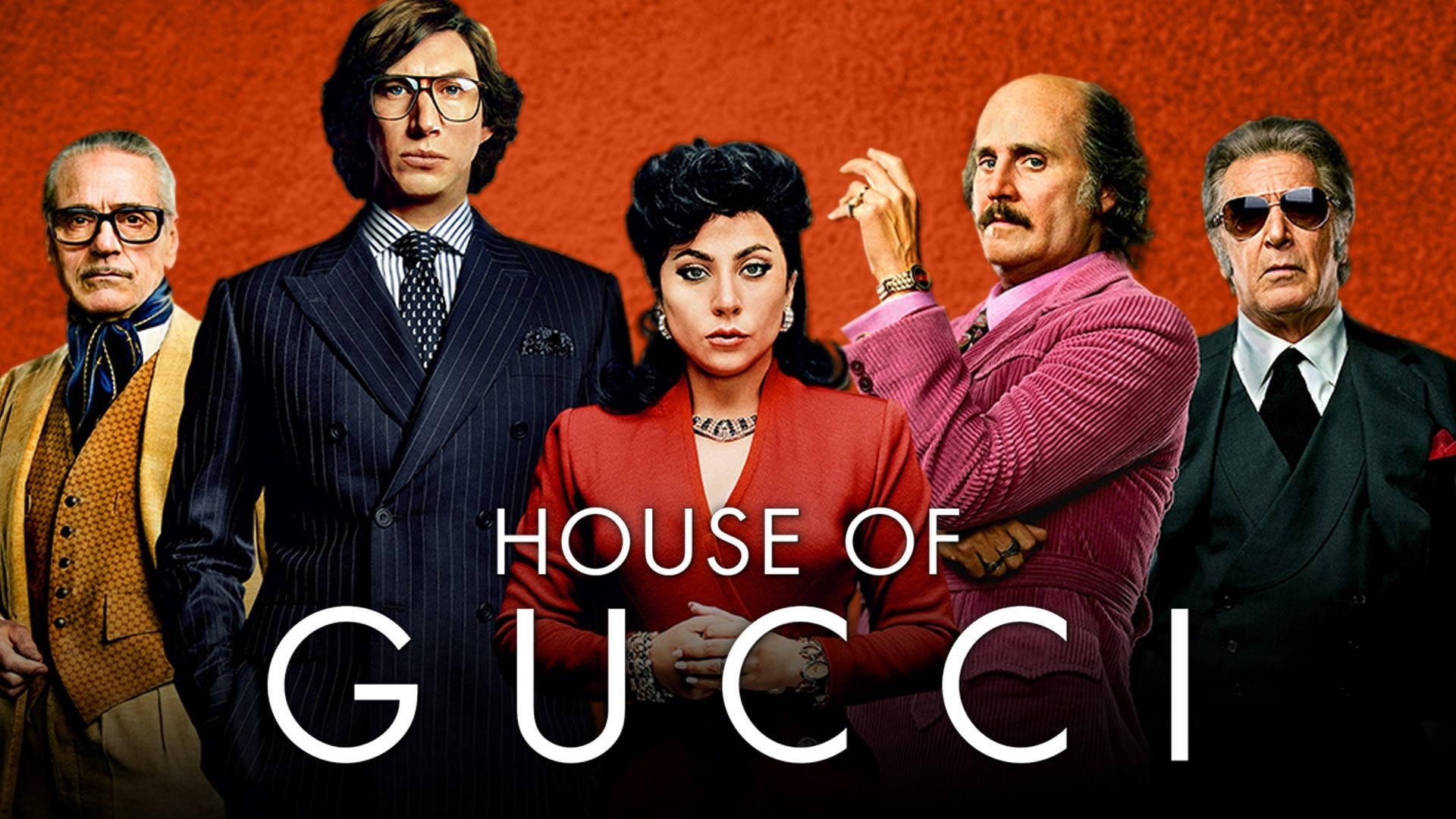 House Of Gucci Red Film Poster Wallpaper