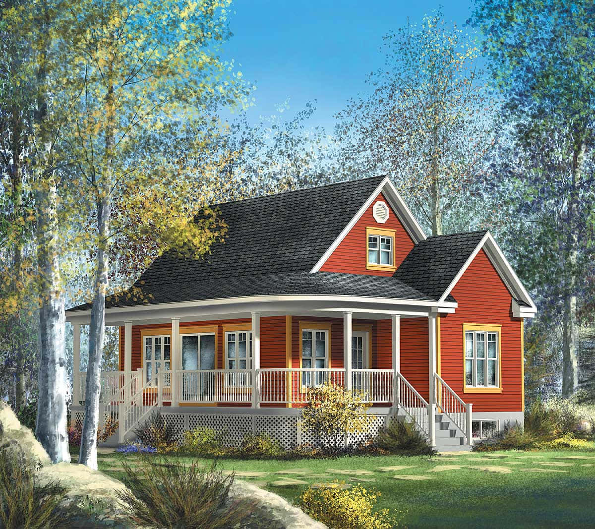 This Is An Rendering Of These Country House Plans