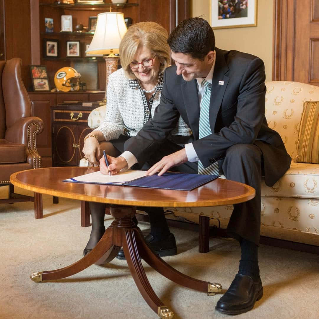 House Speaker Paul Ryan Signing Documents Wallpaper