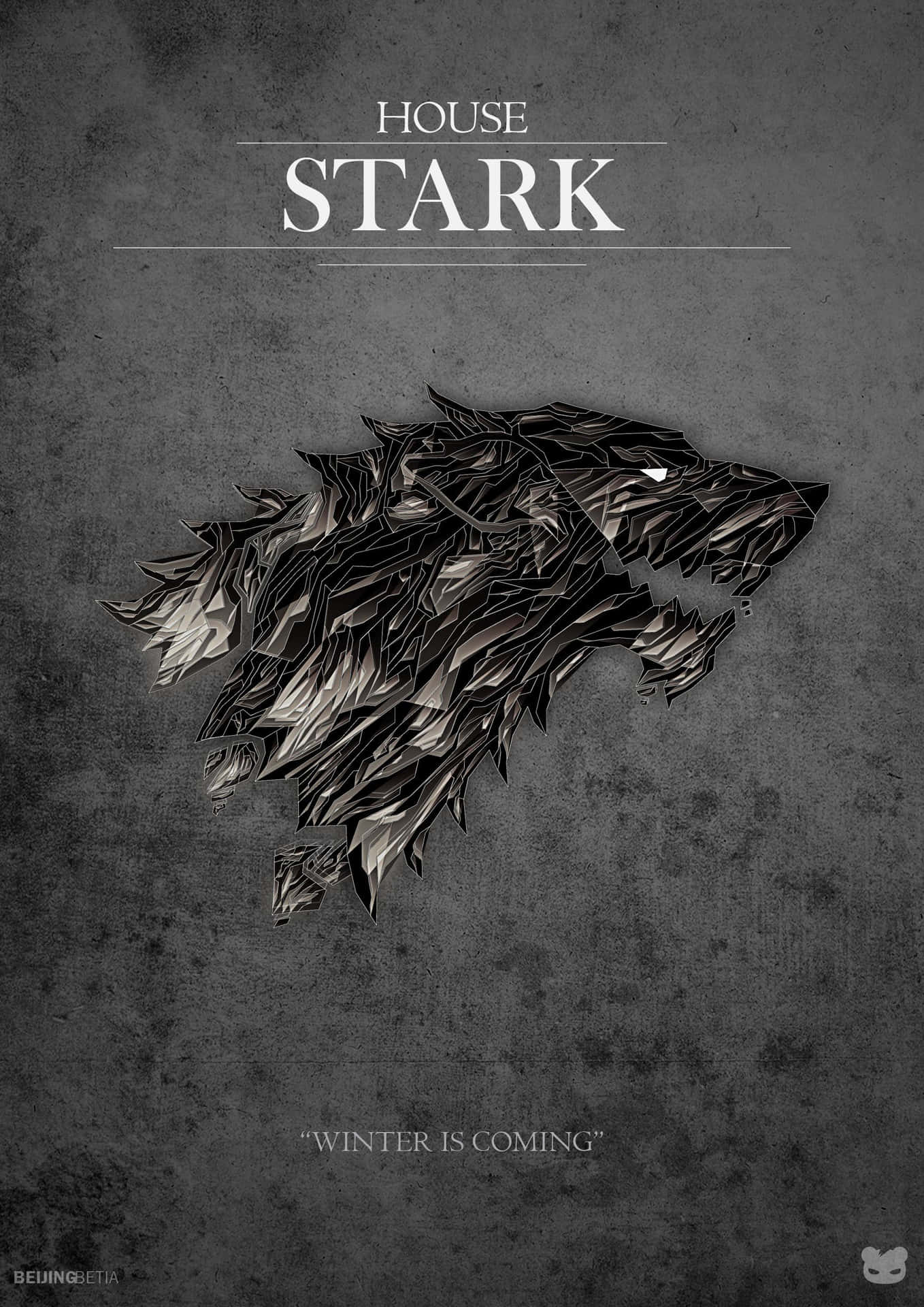 House Stark Wolf Textured Logo Wallpaper