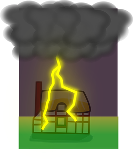 House Struck By Lightning PNG