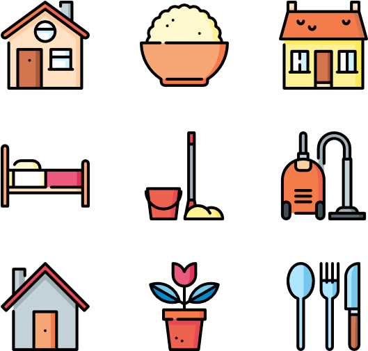 Household Items Vector Icons PNG
