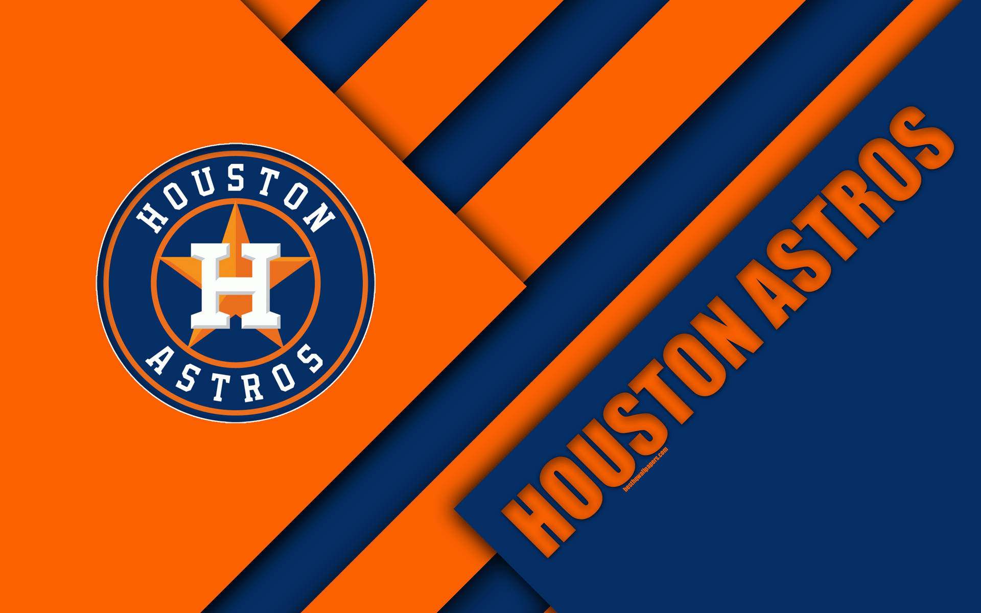 Houston Astros Orange Blue Themed Logo Wallpaper