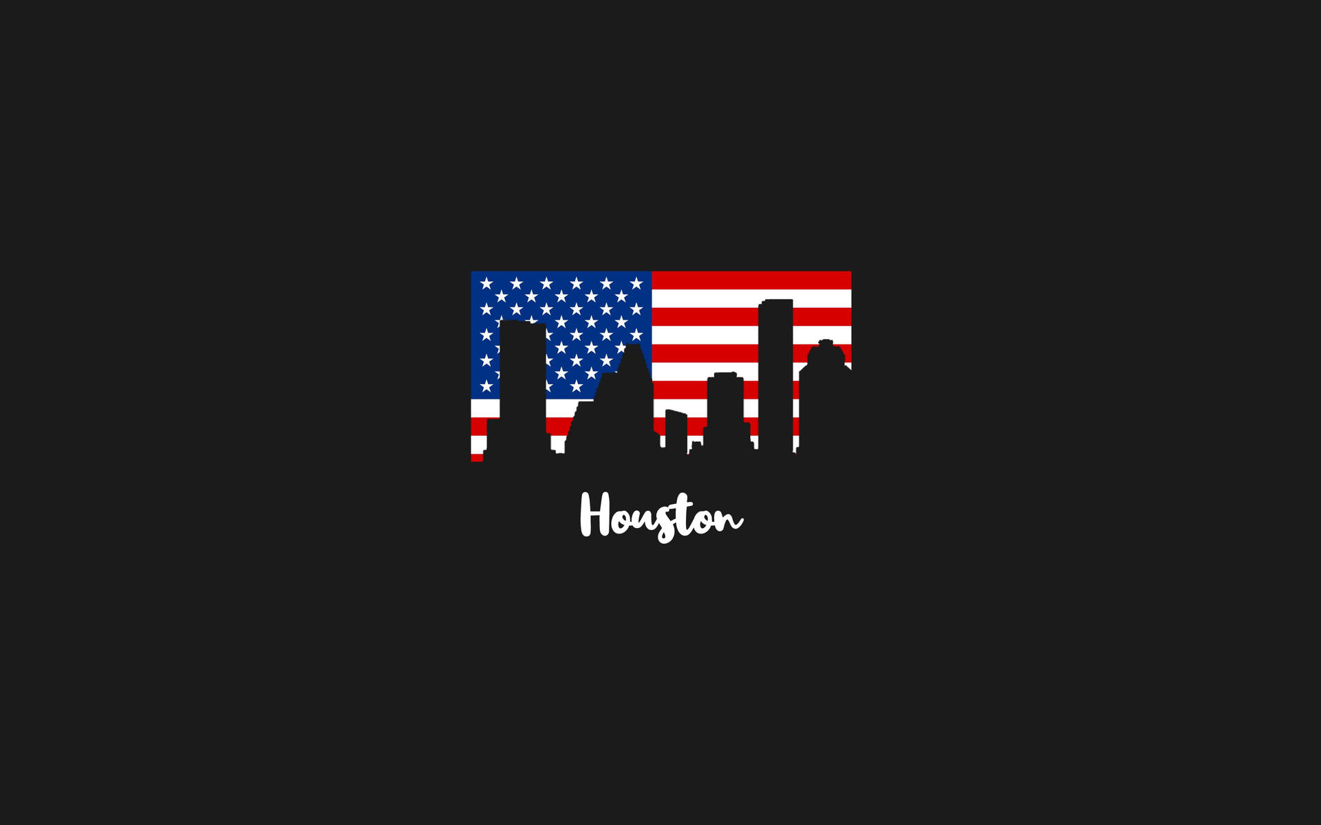 Houston In American Flag Art Wallpaper