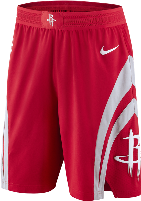 Houston Rockets Nike Shorts Red PNG