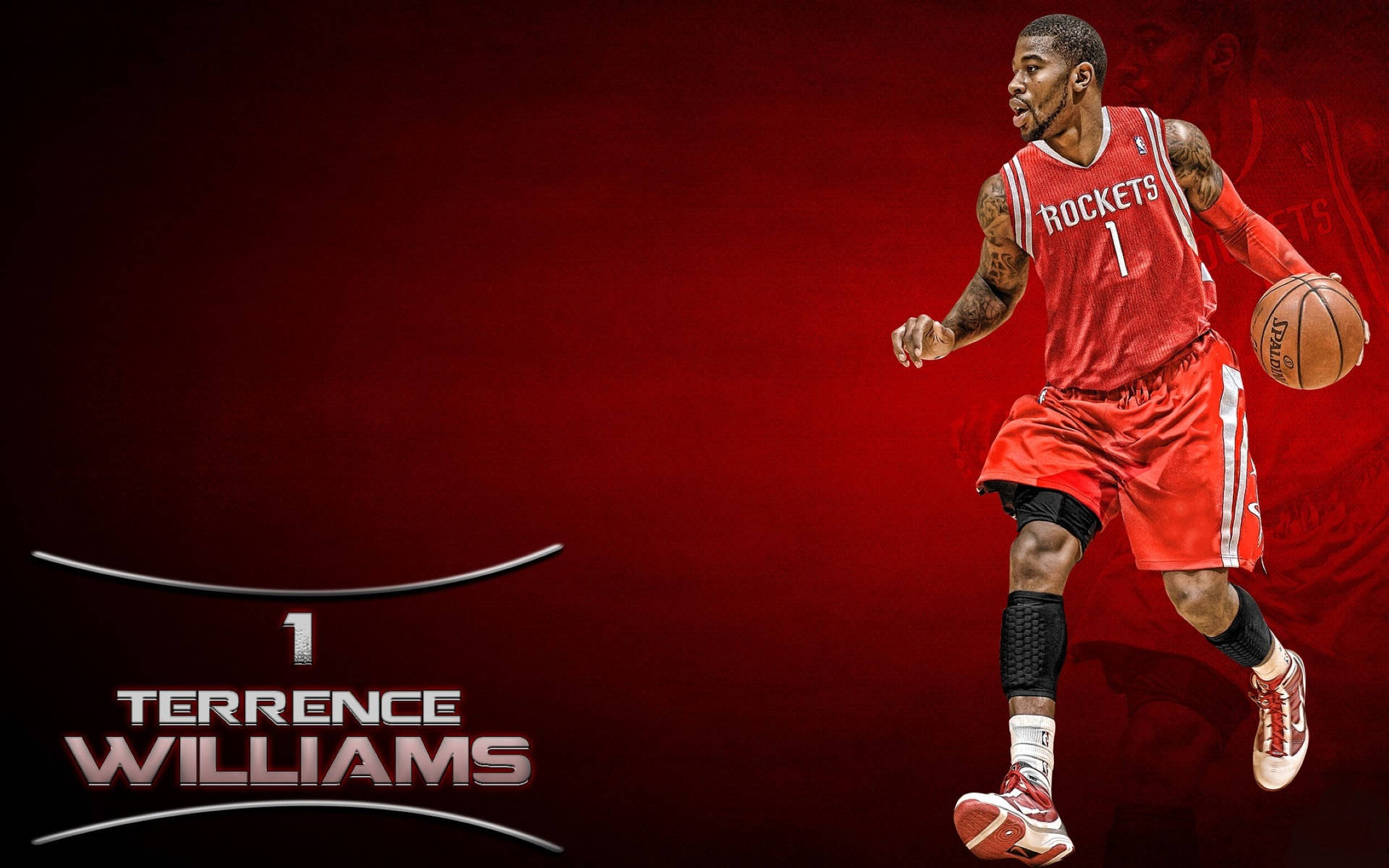 Houston Rockets Terrence Williams Basketball Se hjemmeskærmen Wallpaper