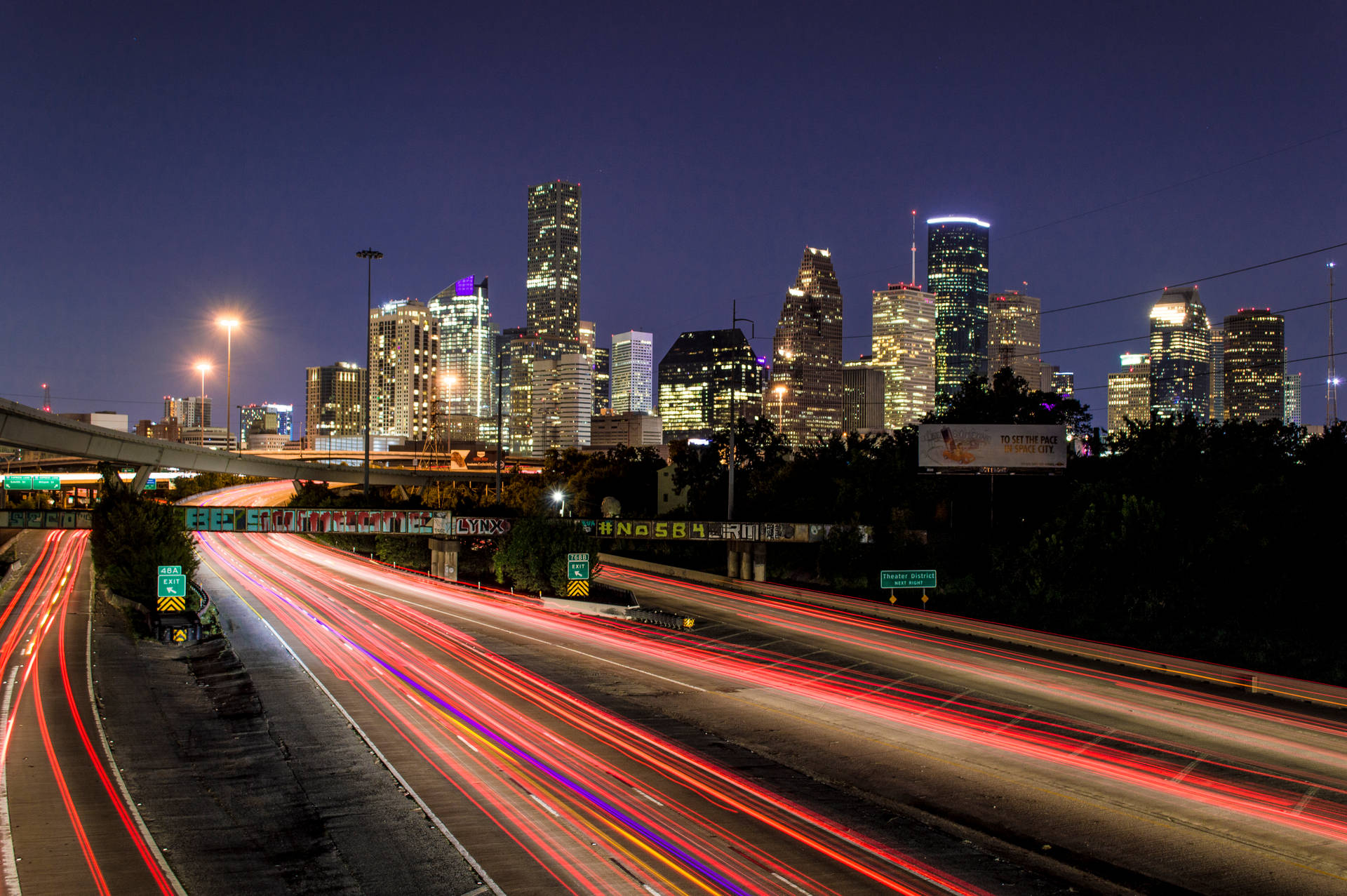 Houston Texas Skyline At Night
