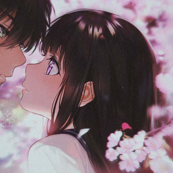 Houtarouund Eru Küssen Sich In Einem Romantischen Anime. Wallpaper