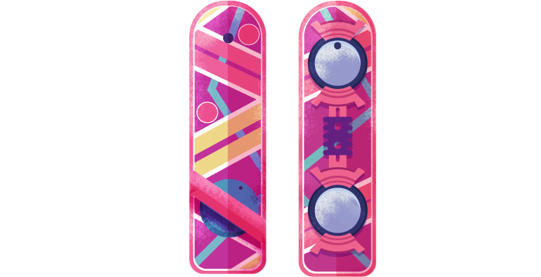 Hoverboard Illustration_ Back To The Future PNG