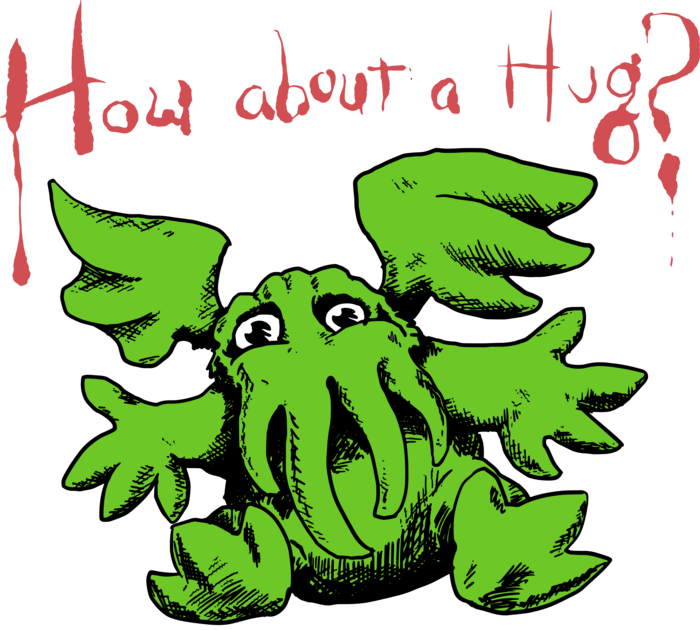 How About A Hug_ Cartoon Cthulhu PNG