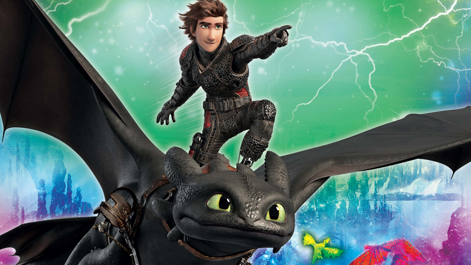 soar above the clouds with Hiccup and Toothless in "How To Train Your Dragon" Wallpaper