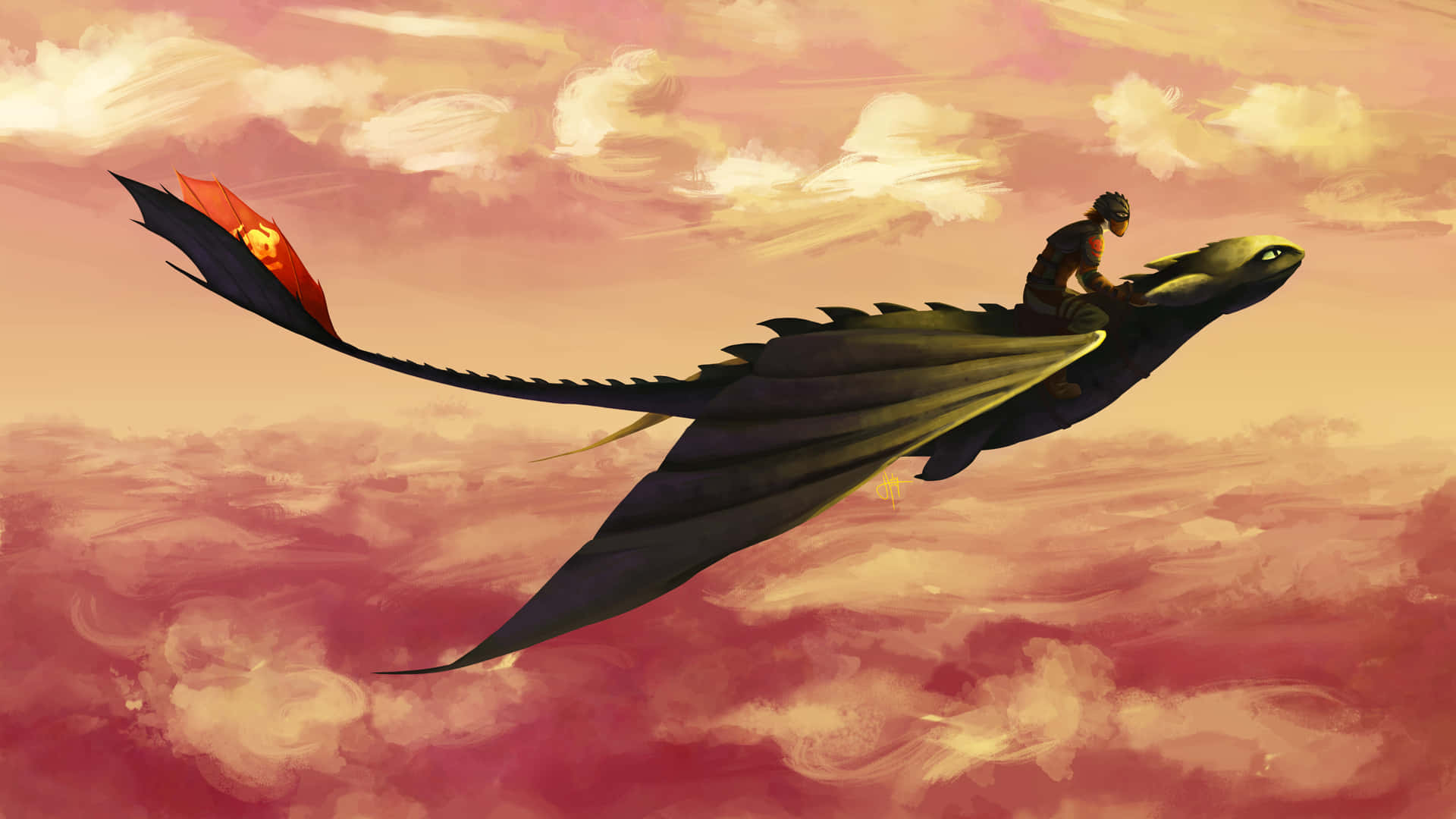How To Train Your Dragon 4k Red Sky Wallpaper